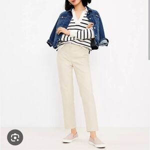 Loft Marisa The Riviera Pant Light Khaki Tan 10 Petite Cropped Or Ankle EUC